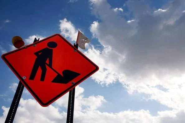 construction road sign construction road sign