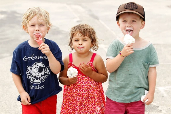 Children Eating Ice Cream Children Eating Ice Cream