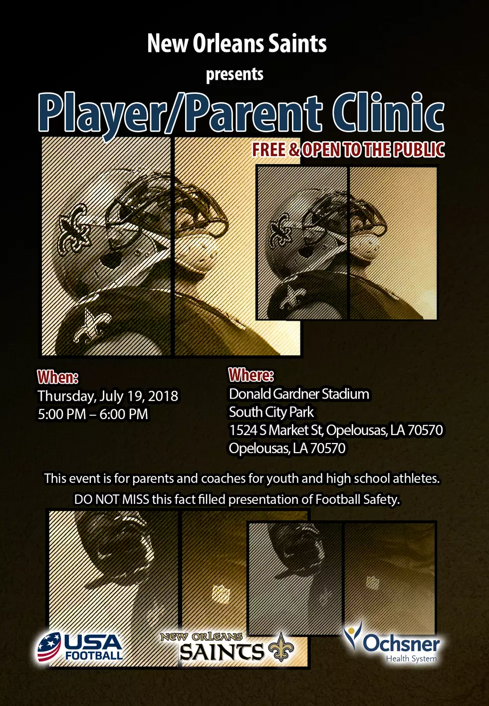 New Orleans Saints + USA Football Present Player Parent Clinic